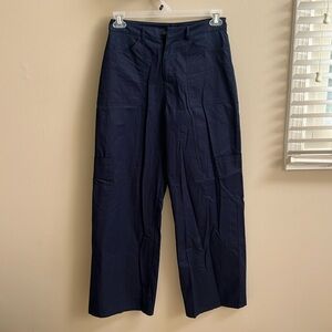 Le Lis Dark Blue High Waisted Cargo Pants